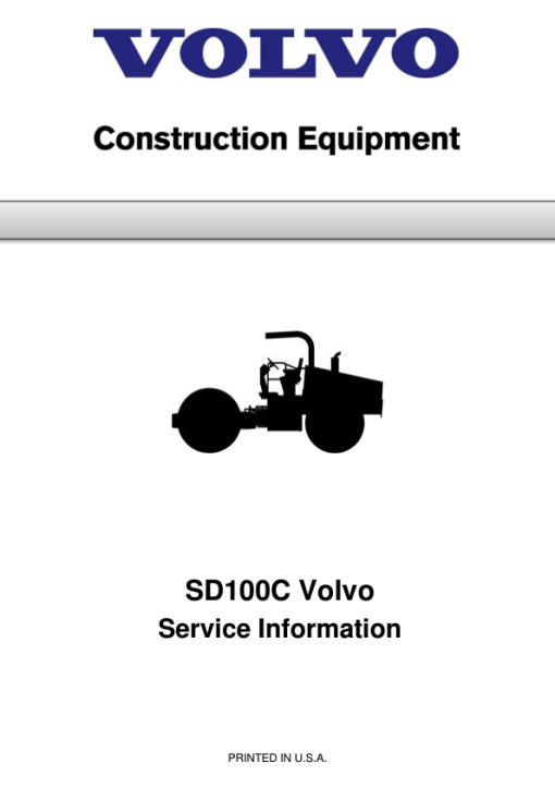 Volvo SD100C Soil Compactor Repair Service Manual