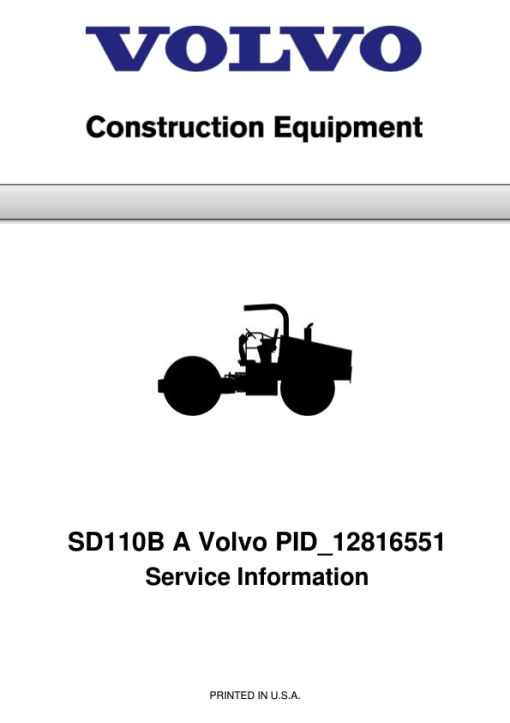 Volvo SD110B A Soil Compactor Repair Service Manual