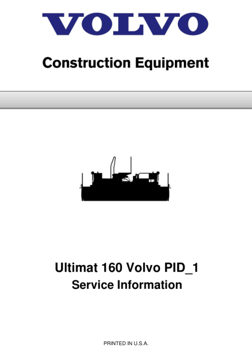 Volvo Ultimat 160 Screeds Repair Service Manual