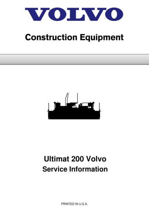 Volvo Ultimat 200 Screeds Repair Service Manual