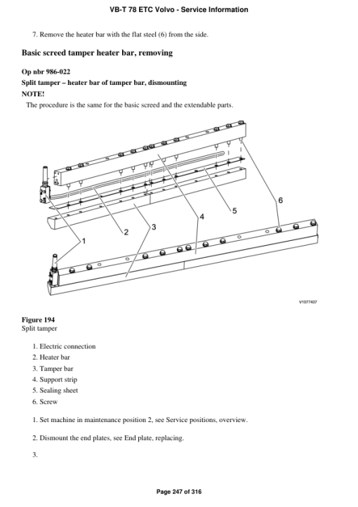 Volvo VB-T 78 ETC Screeds Repair Service Manual - Image 3