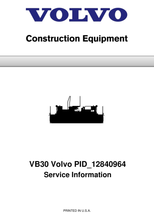 Volvo VB30 Screeds Repair Service Manual