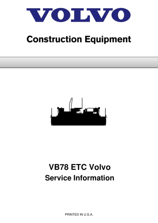 Volvo VB78 ETC Screeds Repair Service Manual