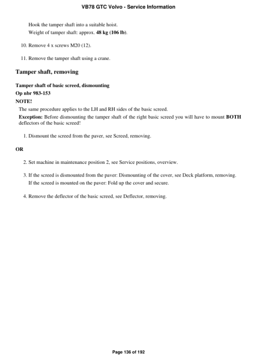 Volvo VB78 GTC Screeds Repair Service Manual - Image 2