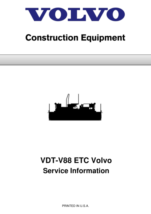 Volvo VDT-V88 ETC Screeds Repair Service Manual