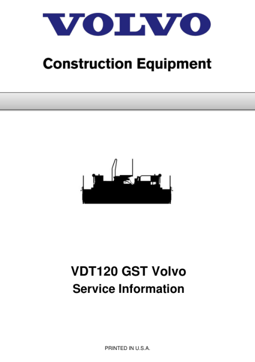 Volvo VDT120 GST Screeds Repair Service Manual