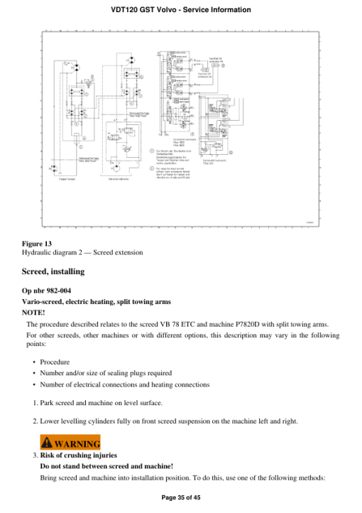 Volvo VDT120 GST Screeds Repair Service Manual - Image 3