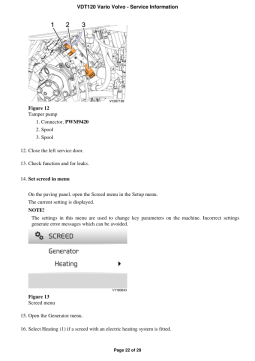 Volvo VDT120 Vario Screeds Repair Service Manual - Image 2