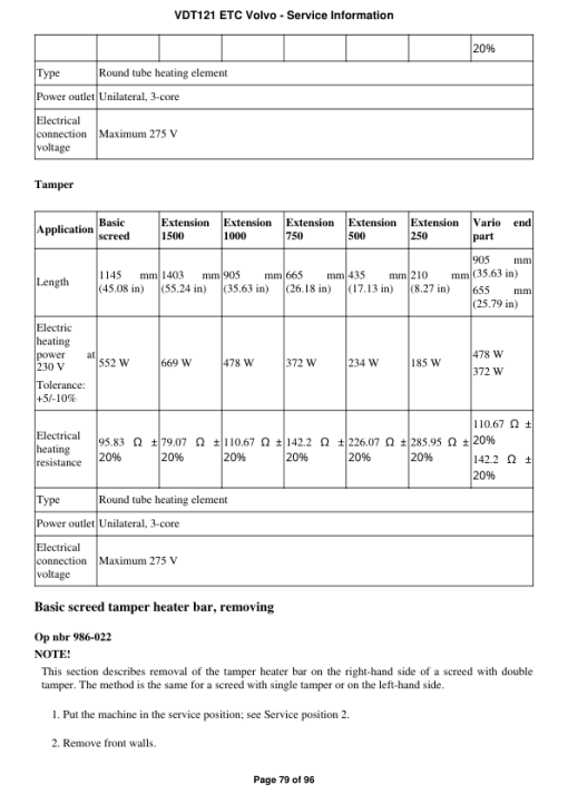 Volvo VDT121 ETC Screeds Repair Service Manual - Image 3