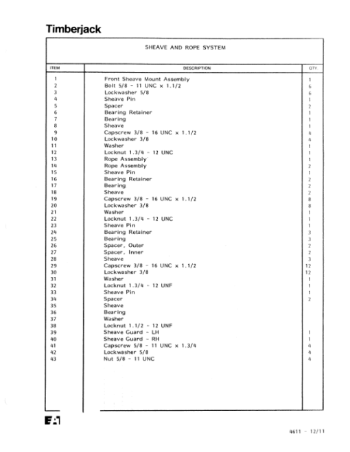 Timberjack TJ30 Harvester (SN 010058 & UP) Parts Catalog Manual - Image 3