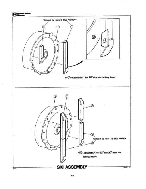 Koehring 20 Inch, 22 Inch (CAT 227, 225, 225.5, 235, 221) Felling Heads (SN 12531-12751-121101) Parts Catalog Manual - Image 4