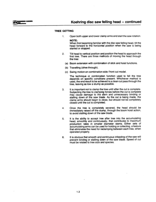 Koehring 20 Inch, 22 Inch (Tanguay Machine) Felling Heads Parts Catalog Manual - Image 2