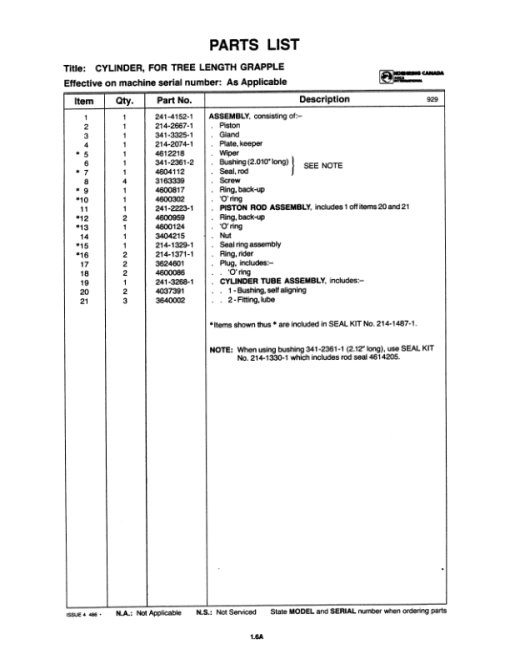 Koehring Knuckleboom Loader (SN 52317-) Parts Catalog Manual - Image 4