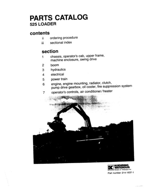 Koehring Waterous Knuckleboom Loader (SN 50201-) Parts Catalog Manual - Image 3