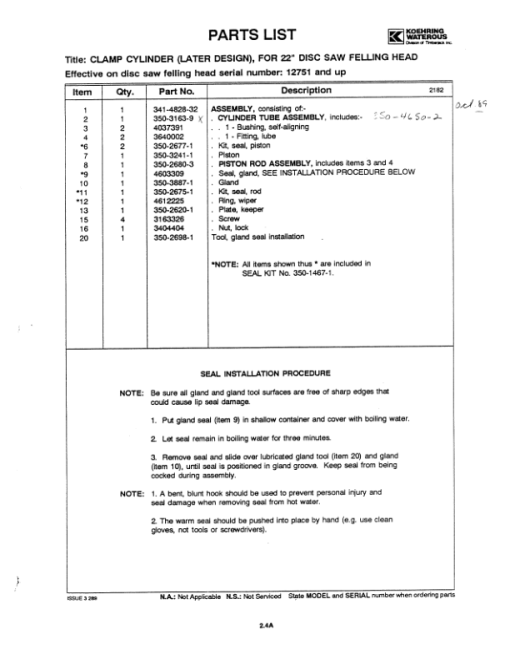 Koehring 20 Inch (JD 793D) (SN 12101-12499) Felling Heads Parts Catalog Manual - WC21416411 - Image 4