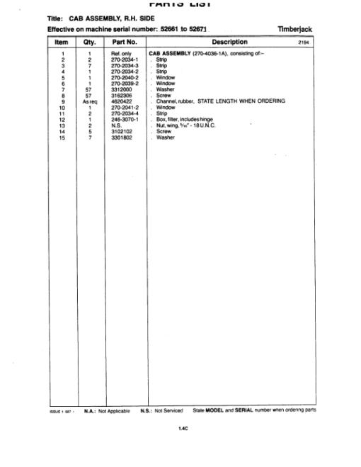 Timberjack 618 Delimbers (SN 52661–52700) Parts Catalog Manual - WC2141645 - Image 4