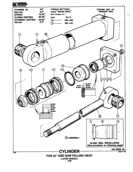 Koehring 20 Inch, 22 Inch (CAT. 227 - 180hp) Felling Heads Parts Catalog Manual - WC2141656 - Image 2