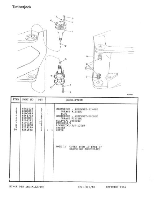 Timberjack 230F Forwarders Parts Catalog Manual - WC235191 - Image 2