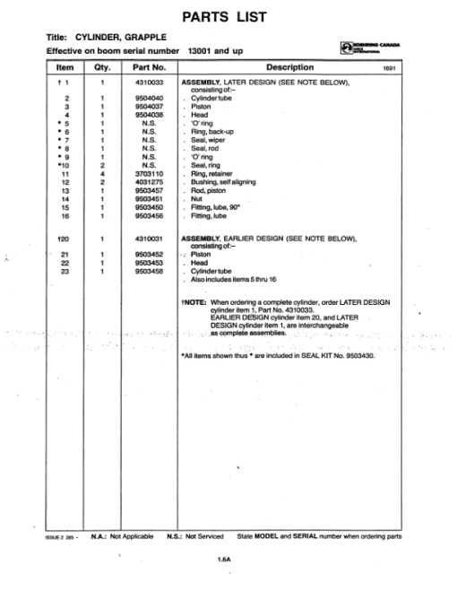 Koehring 266 DL Delimbers (SN 51605 and up) Parts Catalog Manual - WC266DL - Image 3