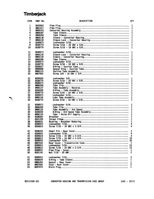 John Deere Timberjack C45 Tree Trimmer Parts Catalog Manual - WC394001A - Image 2