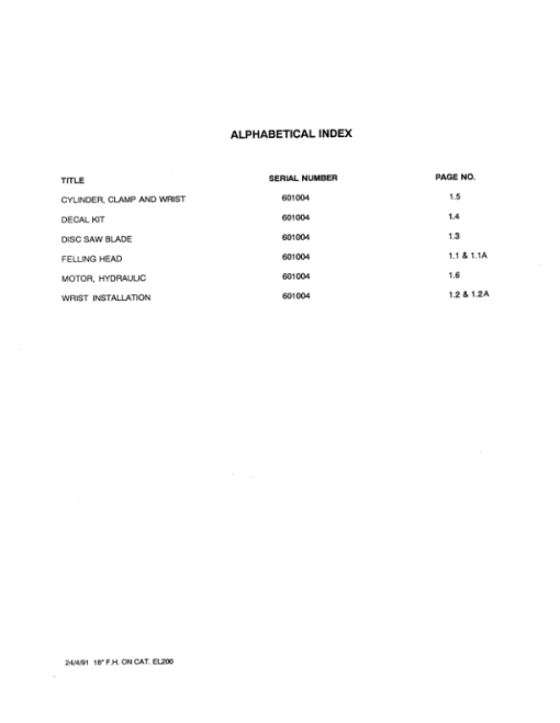 Koehring 18 Inch (Caterpillar Machine SN 601004 –) Felling Head Parts Catalog Manual - Image 3