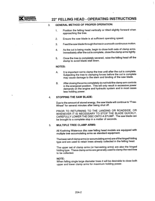 Koehring 22 Inch (CAT 300) Felling Heads (SN 2751-12938) Parts Catalog Manual - WC700711600 - Image 4