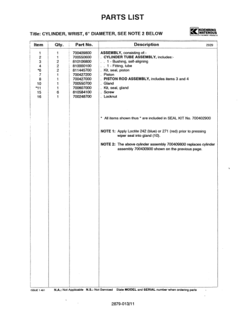 Koehring 22 Inch (CAT 300) Felling Heads (SN 2751-12938) Parts Catalog Manual - WC700711600 - Image 3