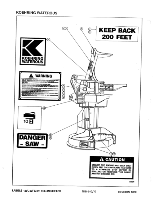 Koehring 16 Inch, 18 Inch, 20 Inch (Franklin Machine) Felling Heads Parts Catalog Manual - Image 4