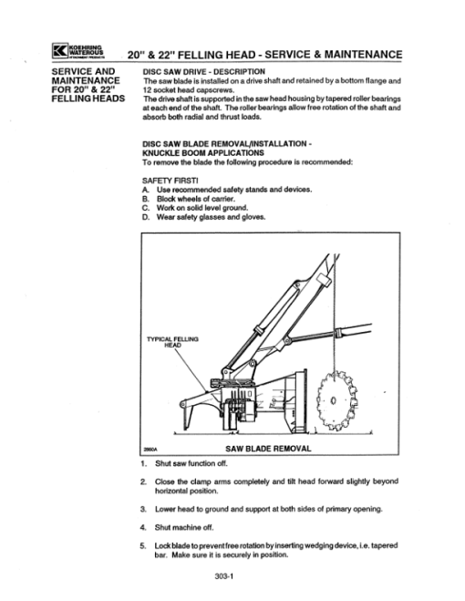 Koehring 16 Inch, 18 Inch, 20 Inch (Franklin Machine) Felling Heads Parts Catalog Manual - Image 2