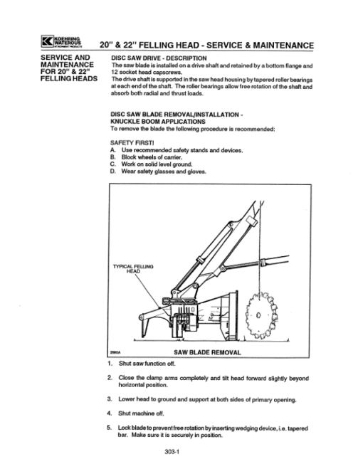 Koehring 18 Inch (Link Belt 2800) Felling Heads (SN 62001-64149) Parts Catalog Manual - WC701414800 - Image 2