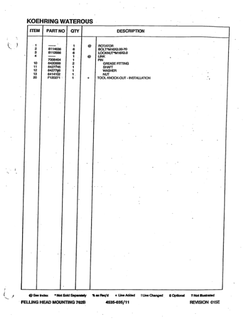 Koehring 746B (Bendford TJ2500) Felling Head (SN 0012-0508 & 1305-1327) Parts Catalog Manual - Image 4