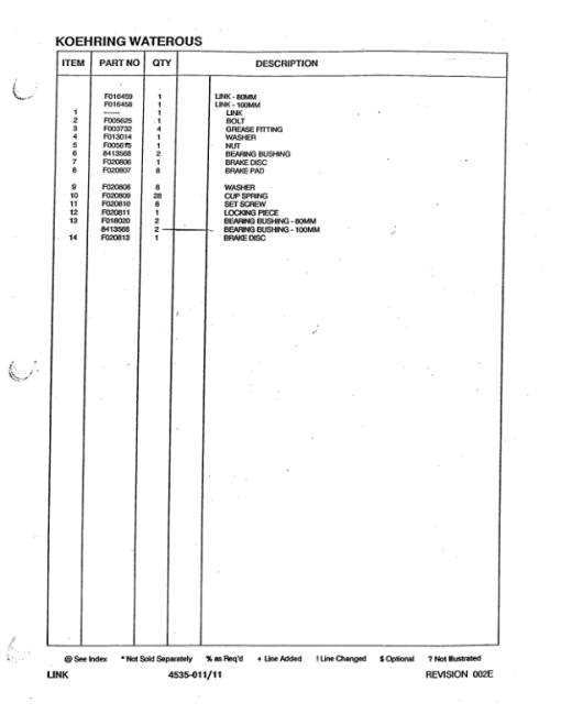 Koehring 746B (Bendford TJ2500) Felling Head (SN 0012-0508 & 1305-1327) Parts Catalog Manual - Image 3