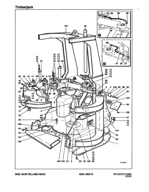 Timberjack D567 Dtt Disc Saw Felling Heads (SN 981030-10BA1599) Parts Catalog Manual - Image 3