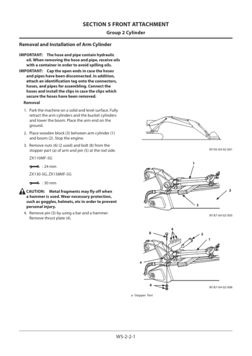 Hitachi ZX110MF-5G, ZX130-5G, ZX138MF-5G Excavator Service Repair Manual - Image 3