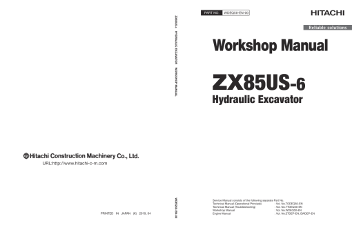 Hitachi ZX85US-6 Excavator Service Repair Manual