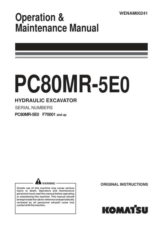 Komatsu PC80MR-5E0 Excavator Service Repair Manual - Image 2