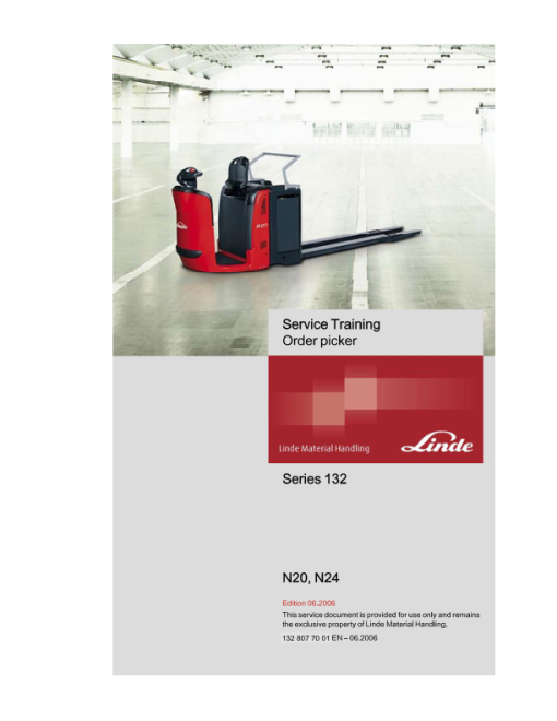 Linde N20, N24 Order Picker Type 132 Repair Service Manual