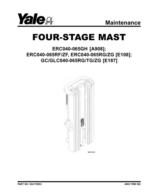 Yale ERC030AG, ERC030BG, ERC040AG, ERC040BG Forklift A814 Service Repair Manual - Image 2