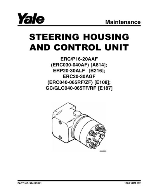 Yale ERC040RG, ERC050RG, ERC060RG, ERC06540RG Forklift E108 Series Repair Manual