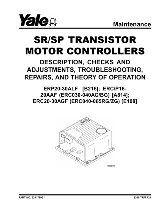 Yale ERC040RG, ERC050RG, ERC060RG, ERC06540RG Forklift E108 Series Repair Manual - Image 2