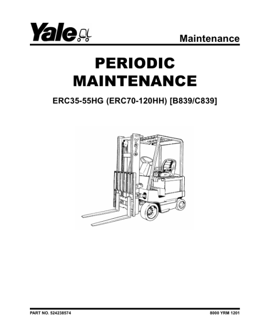 Yale ERC070HH, ERC080HH, ERC100HH, ERC120HH Forklift B839 Service Repair Manual - Image 4