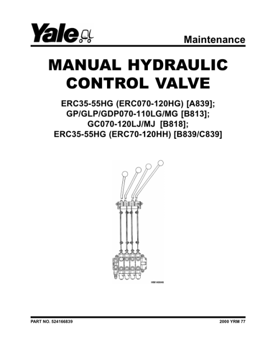 Yale ERC070HH, ERC080HH, ERC100HH, ERC120HH Forklift C841 Service Repair Manual