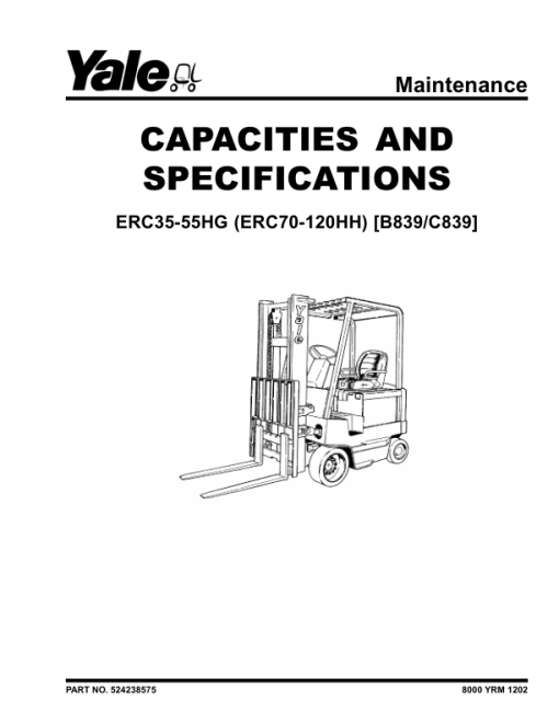 Yale ERC070HH, ERC080HH, ERC100HH, ERC120HH Forklift C841 Service Repair Manual - Image 3