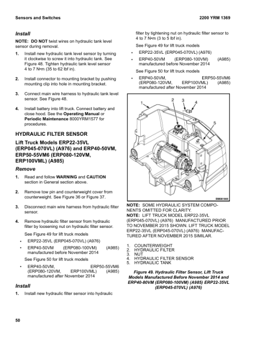 Yale ERC16VA, ERC18VA, ERC20VA Forklift A969 Service Repair Manual - Image 5