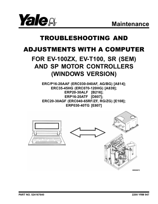 Yale ERC20AGF,ERC25AGF, ERC30AGF Forklift E108 Series Repair Manual