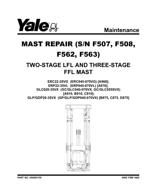 Yale ERC22VG, ERC25VG, ERC30VG, ERC32VG, ERC35VG Forklift A968 Service Repair Manual - Image 3