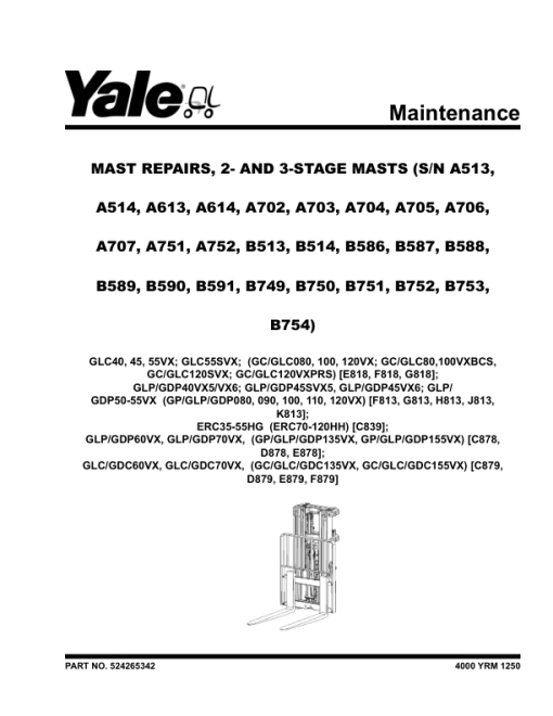 Yale ERC35HG, ERC40HG, ERC45HG, ERC55HG Forklift C839 Service Repair Manual - Image 4