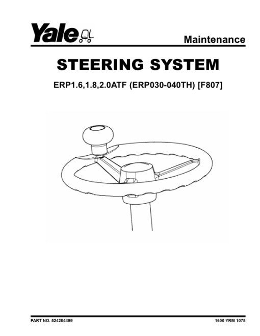 Yale ERP030TH, ERP035TH, ERP040TH Forklift F807 Series Repair Manual - Image 4