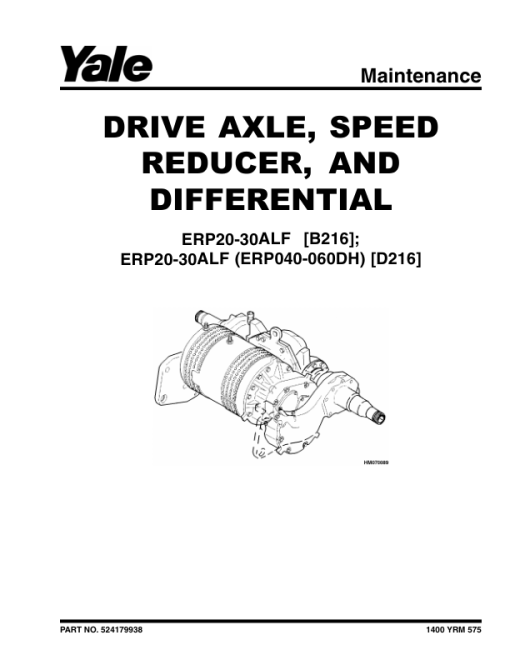 Yale ERP040DH, ERP050DH, ERP060DH Forklift D216 Series Repair Manual