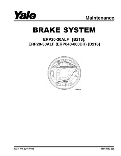 Yale ERP040DH, ERP050DH, ERP060DH Forklift D216 Series Repair Manual - Image 2